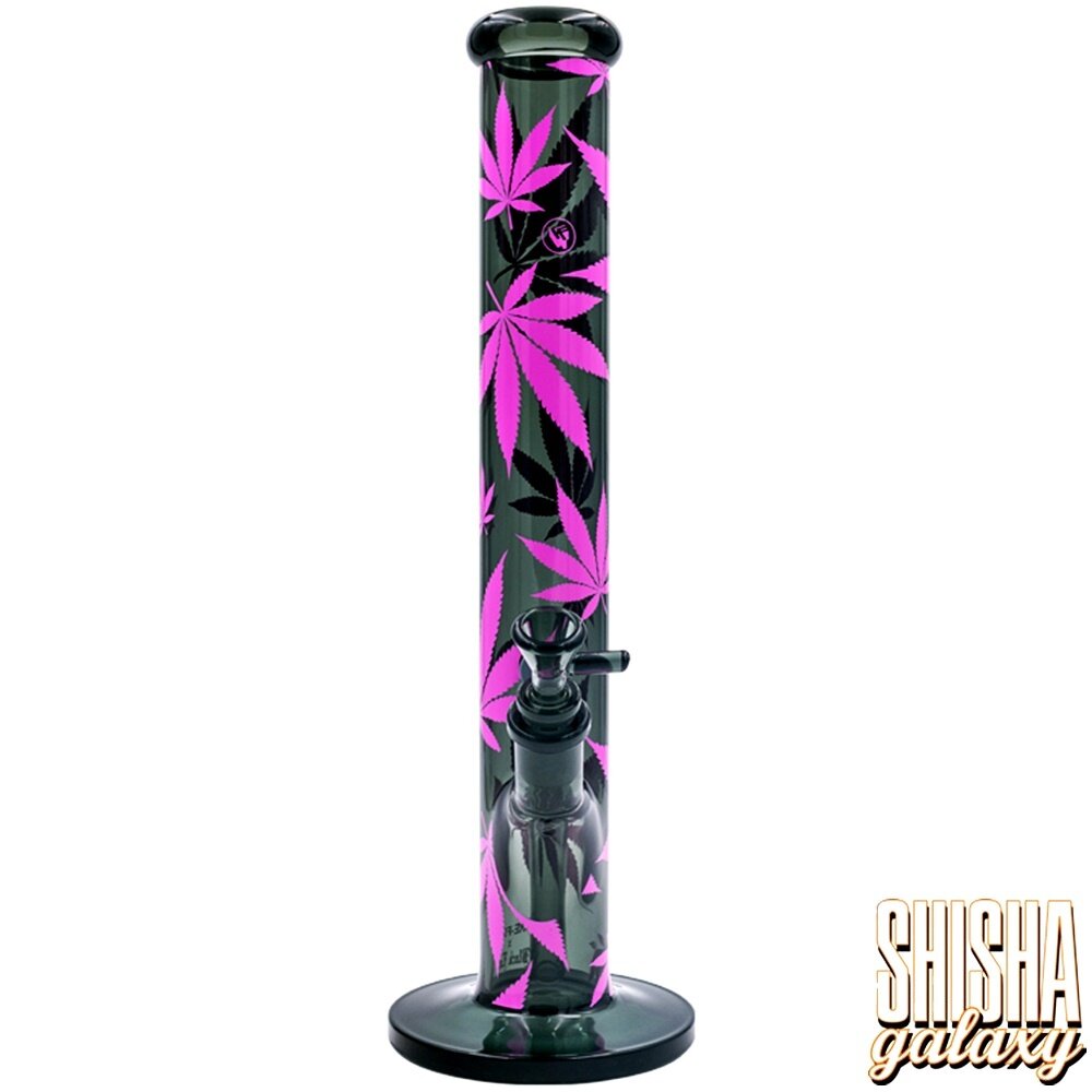 Fire Flow B1 Fire Flow™ x Black Leaf® - Cylinder Bong - Leaves Pink - No. 7 - 400 mm x 51 mm - NS 14/19 - Glasbong Fire Flow B1 Fire Flow™ x Black Leaf® - Cylinder Bong - Leaves Pink - No. 7 - 400 mm x 51 mm - NS 14/19 - Glasbong