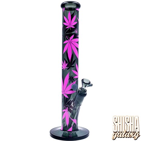 Fire Flow B1 Fire Flow™ x Black Leaf® - Cylinder Bong - Leaves Pink - No. 7 - 400 mm x 51 mm - NS 14/19 - Glasbong Fire Flow B1 Fire Flow™ x Black Leaf® - Cylinder Bong - Leaves Pink - No. 7 - 400 mm x 51 mm - NS 14/19 - Glasbong