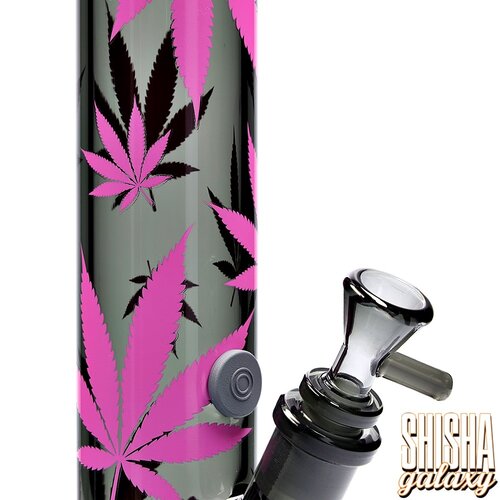 Fire Flow B1 Fire Flow™ x Black Leaf® - Cylinder Bong - Leaves Pink - 400 mm x 51 mm - NS 14/19 - Glasbong