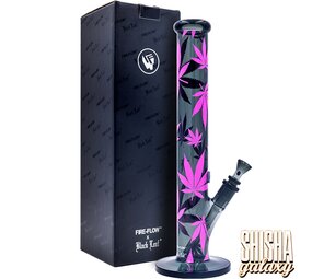 Fire Flow Cylinder Bong - Leaves Pink - No. 7 - 400 mm x 51 mm - NS 14/19 - Glasbong Fire Flow Cylinder Bong - Leaves Pink - No. 7 - 400 mm x 51 mm - NS 14/19 - Glasbong