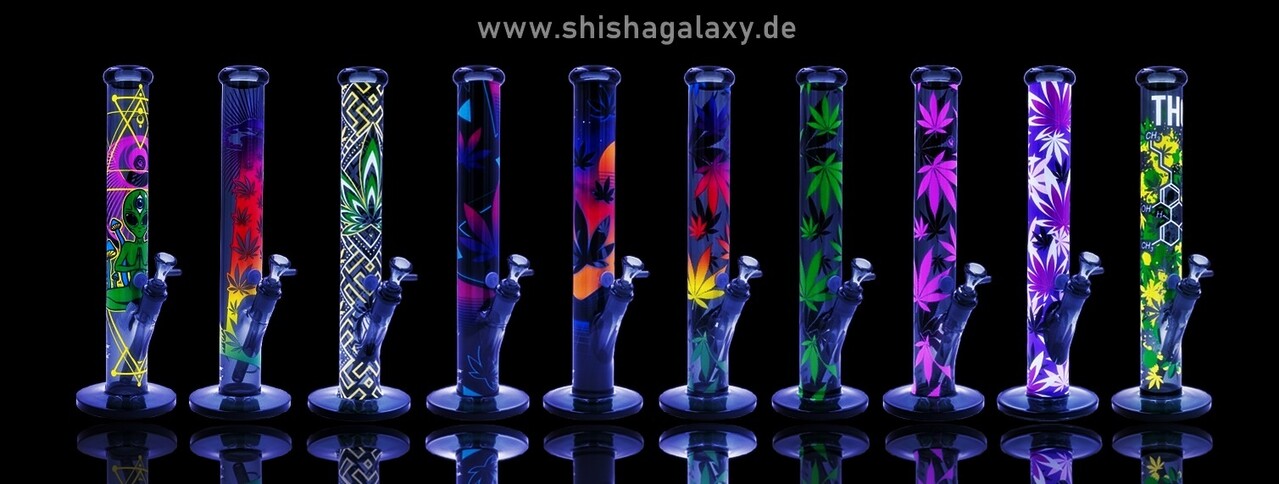 Fire Flow B1 Fire Flow™ x Black Leaf® - Cylinder Bong - The Molecule - No. 9 - 400 mm x 51 mm - NS 14/19 - Glasbong Fire Flow B1 Fire Flow™ x Black Leaf® - Cylinder Bong - The Molecule - No. 9 - 400 mm x 51 mm - NS 14/19 - Glasbong