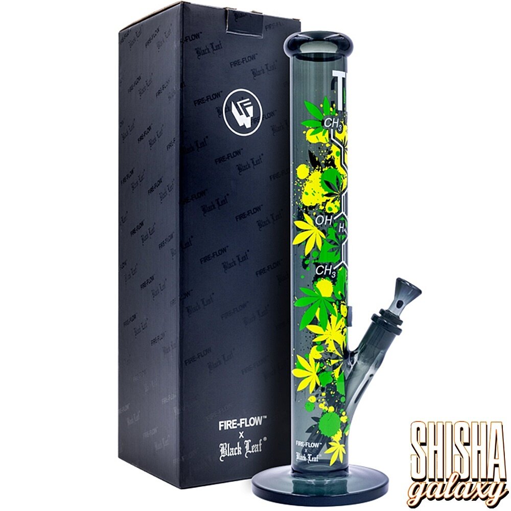 Fire Flow B1 Fire Flow™ x Black Leaf® - Cylinder Bong - The Molecule - No. 9 - 400 mm x 51 mm - NS 14/19 - Glasbong Fire Flow B1 Fire Flow™ x Black Leaf® - Cylinder Bong - The Molecule - No. 9 - 400 mm x 51 mm - NS 14/19 - Glasbong