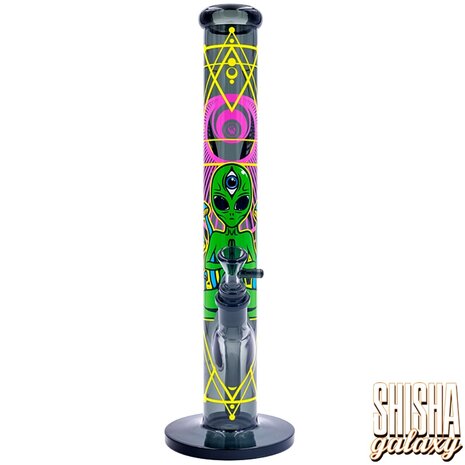 Fire Flow B1 Fire Flow™ x Black Leaf® - Cylinder Bong - Trippy Alien - No. 10 - 400 mm x 51 mm - NS 14/19 - Glasbong Fire Flow B1 Fire Flow™ x Black Leaf® - Cylinder Bong - Trippy Alien - No. 10 - 400 mm x 51 mm - NS 14/19 - Glasbong