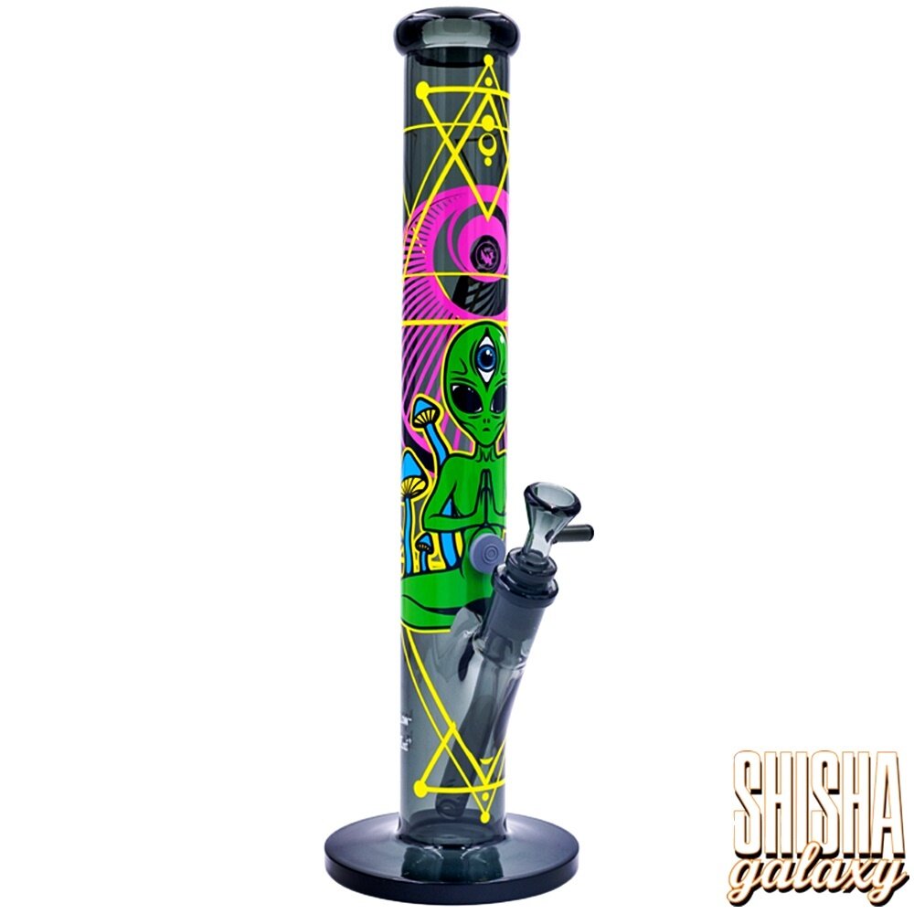 Fire Flow B1 Fire Flow™ x Black Leaf® - Cylinder Bong - Trippy Alien - No. 10 - 400 mm x 51 mm - NS 14/19 - Glasbong Fire Flow B1 Fire Flow™ x Black Leaf® - Cylinder Bong - Trippy Alien - No. 10 - 400 mm x 51 mm - NS 14/19 - Glasbong