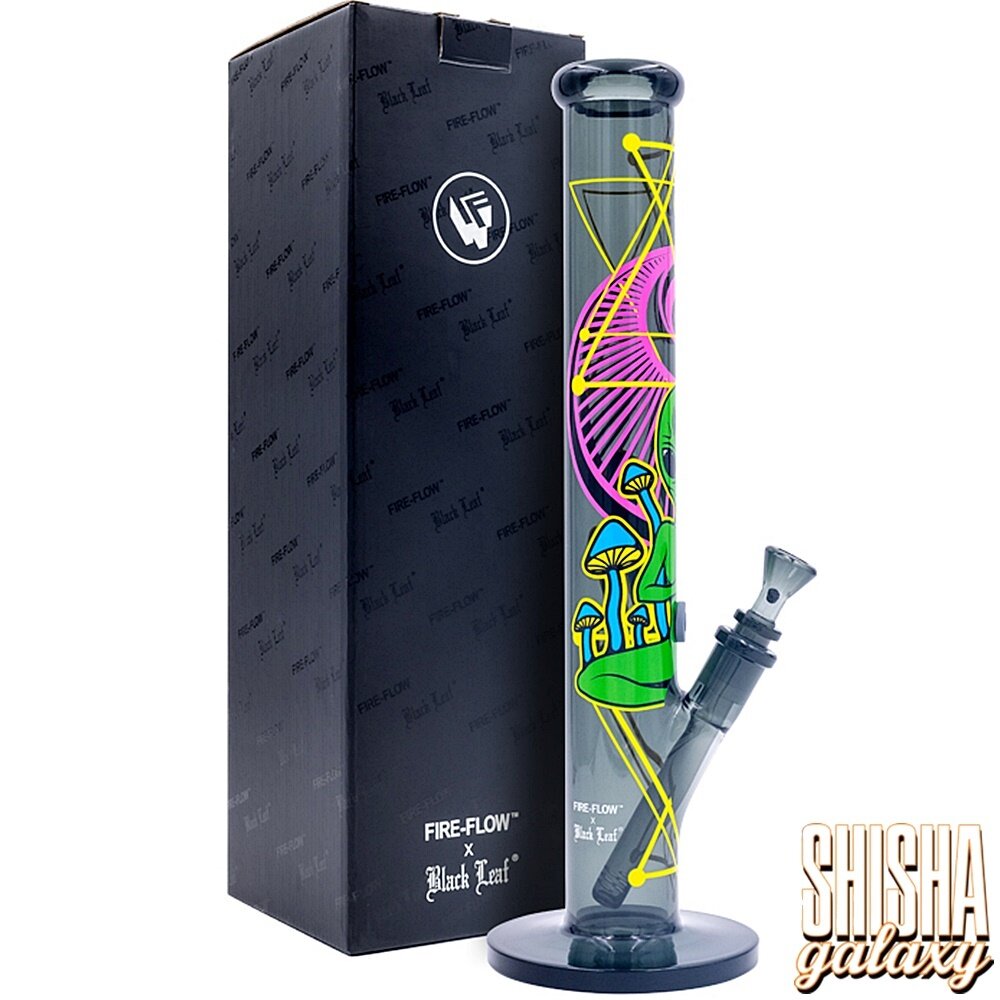 Fire Flow B1 Fire Flow™ x Black Leaf® - Cylinder Bong - Trippy Alien - No. 10 - 400 mm x 51 mm - NS 14/19 - Glasbong Fire Flow B1 Fire Flow™ x Black Leaf® - Cylinder Bong - Trippy Alien - No. 10 - 400 mm x 51 mm - NS 14/19 - Glasbong