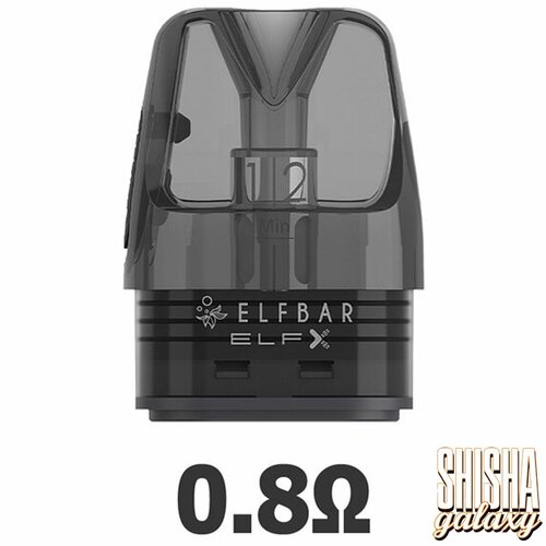 Elf Bar ElfX by Elfbar - Pod Kit Set - Akku 1000 mAh - Black (Wiederaufladbare Mehrweg E-Zigarette) + 2x Liquid Leer-Pods (0,6 Ohm & 0,8 Ohm)