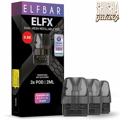 Elf Bar ElfX by Elfbar - Refillable - Liquid Pods - 3er Pack - 0,8 Ohm