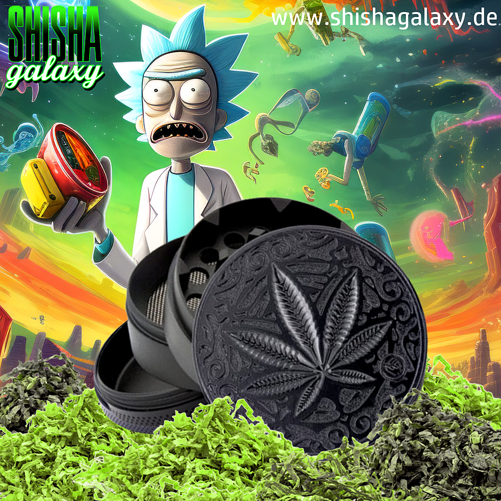 Fire Flow Fire Flow - Metall Grinder - Trance Leaf - Ø 50 mm - 4 Teilig - Black