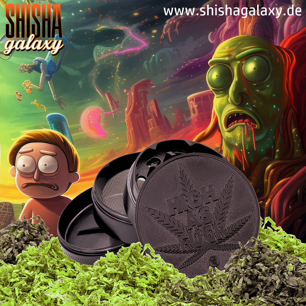 Fire Flow Fire Flow - Metall Grinder - High As F*ck - Ø 60 mm - 4 Teilig - Black Fire Flow Fire Flow - Metall Grinder - High As F*ck - Ø 60 mm - 4 Teilig - Black