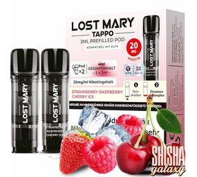 Lost Mary Tappo Tappo - Strawberry Raspberry Cherry Ice - Liquid Pod - Nikotin 20 mg - 2er Pack Lost Mary Tappo Tappo - Strawberry Raspberry Cherry Ice - Liquid Pod - Nikotin 20 mg - 2er Pack