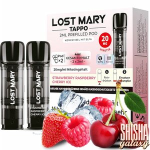 Lost Mary Tappo Tappo - Strawberry Raspberry Cherry Ice - Liquid Pod - Nikotin 20 mg - 2er Pack