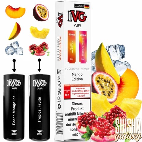 IVG IVG Air - Mango Edition - Liquid Pod - 2 ml - Nikotin 20 mg - 2er Multipack (4ml) IVG IVG Air - Mango Edition - Liquid Pod - 2 ml - Nikotin 20 mg - 2er Multipack (4ml)