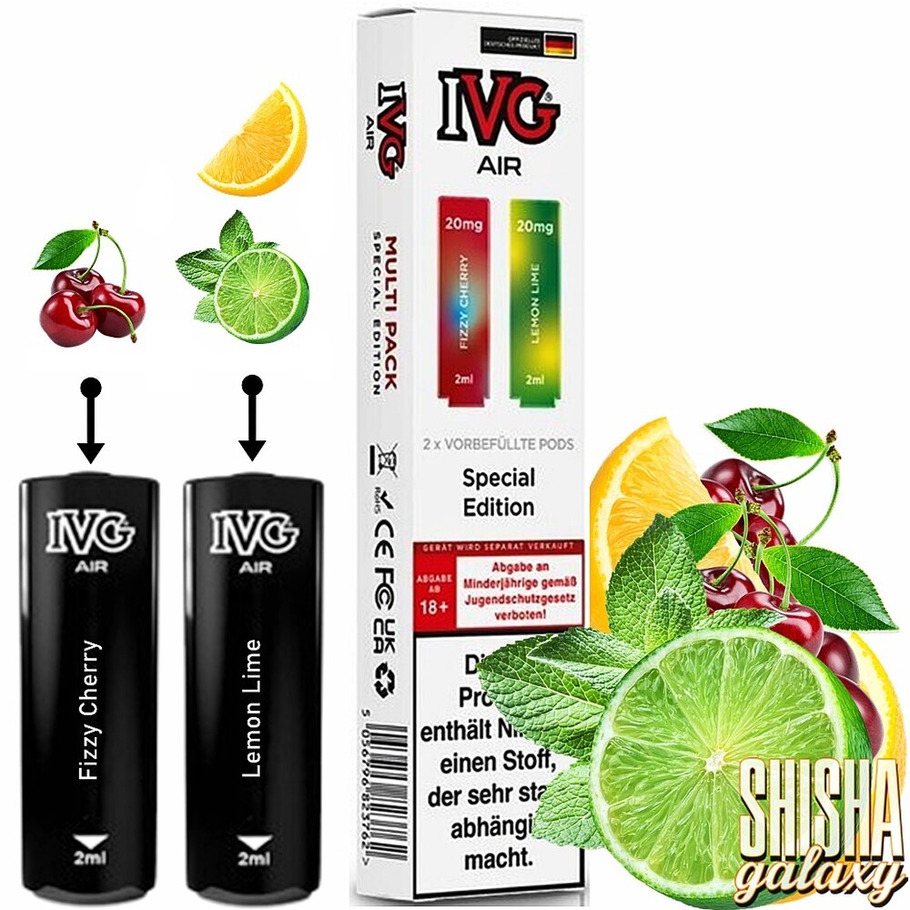 IVG IVG Air - Special Edition - Liquid Pod - 2 ml - Nikotin 20 mg - 2er Multipack (4ml) IVG IVG Air - Special Edition - Liquid Pod - 2 ml - Nikotin 20 mg - 2er Multipack (4ml)