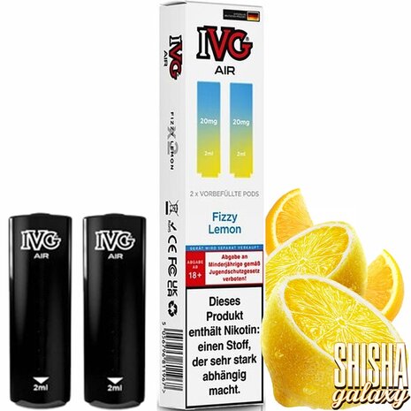 IVG IVG Air - Fizzy Lemon - Liquid Pod - 2 ml - Nikotin 20 mg - 2er Pack (4ml) IVG IVG Air - Fizzy Lemon - Liquid Pod - 2 ml - Nikotin 20 mg - 2er Pack (4ml)