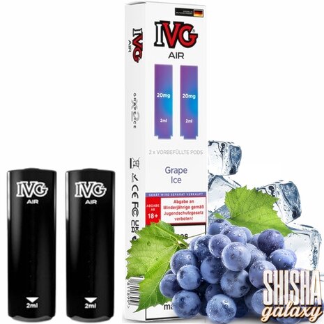 IVG IVG Air - Grape Ice - Liquid Pod - 2 ml - Nikotin 20 mg - 2er Pack (4ml) IVG IVG Air - Grape Ice - Liquid Pod - 2 ml - Nikotin 20 mg - 2er Pack (4ml)