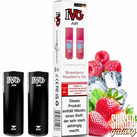 IVG IVG Air - Strawberry Raspberry Ice - Liquid Pod - 2 ml - Nikotin 20 mg - 2er Pack (4ml) IVG IVG Air - Strawberry Raspberry Ice - Liquid Pod - 2 ml - Nikotin 20 mg - 2er Pack (4ml)