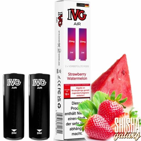IVG IVG Air - Strawberry Watermelon - Liquid Pod - 2 ml - Nikotin 20 mg - 2er Pack (4ml) IVG IVG Air - Strawberry Watermelon - Liquid Pod - 2 ml - Nikotin 20 mg - 2er Pack (4ml)