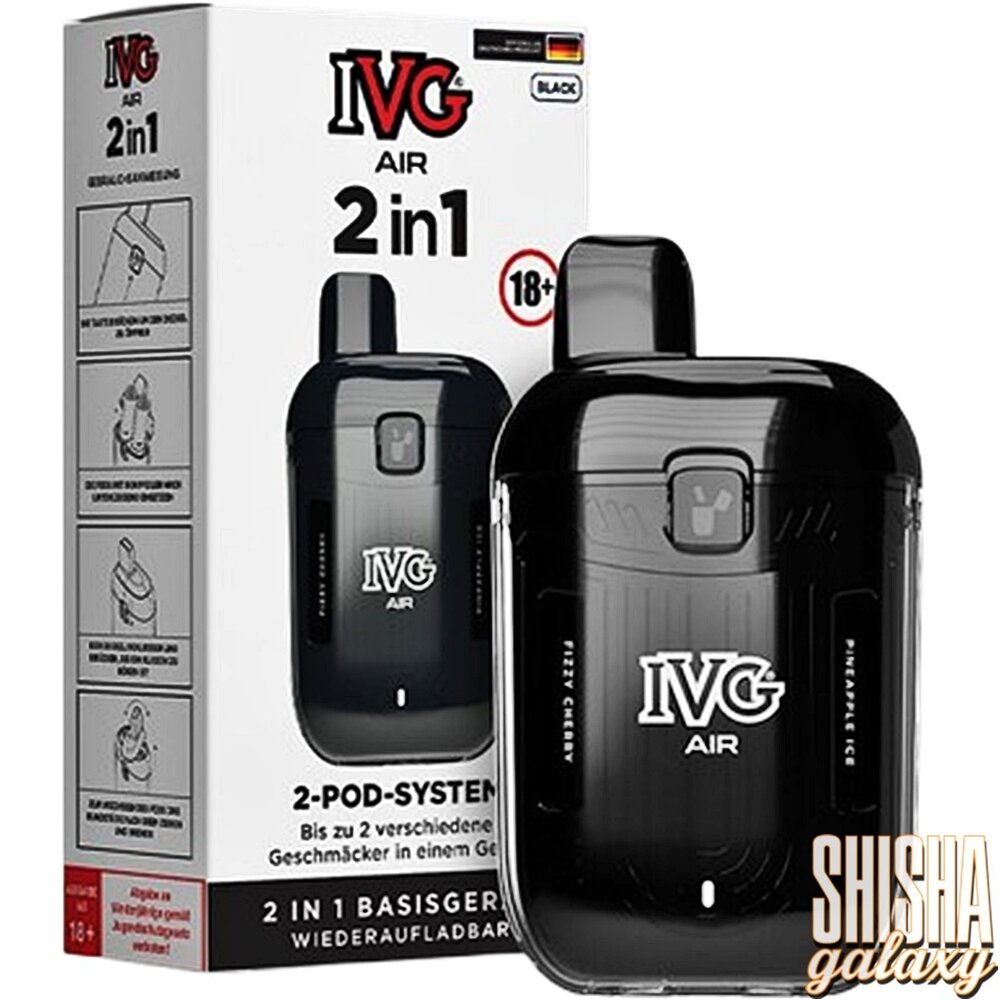 IVG IVG Air 2in1 - Pod Kit - Akku 780 mAh - Black - 2-Pod-System - E-Zigarette IVG IVG Air 2in1 - Pod Kit - Akku 780 mAh - Black - 2-Pod-System - E-Zigarette