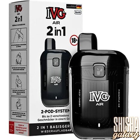 IVG IVG Air 2in1 - Pod Kit - Akku 780 mAh - Black - 2-Pod-System - E-Zigarette IVG IVG Air 2in1 - Pod Kit - Akku 780 mAh - Black - 2-Pod-System - E-Zigarette