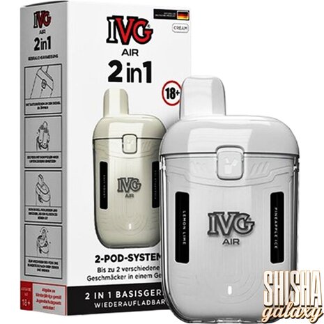IVG IVG Air 2in1 - Pod Kit - Akku 780 mAh - Cream - 2-Pod-System - E-Zigarette IVG IVG Air 2in1 - Pod Kit - Akku 780 mAh - Cream - 2-Pod-System - E-Zigarette