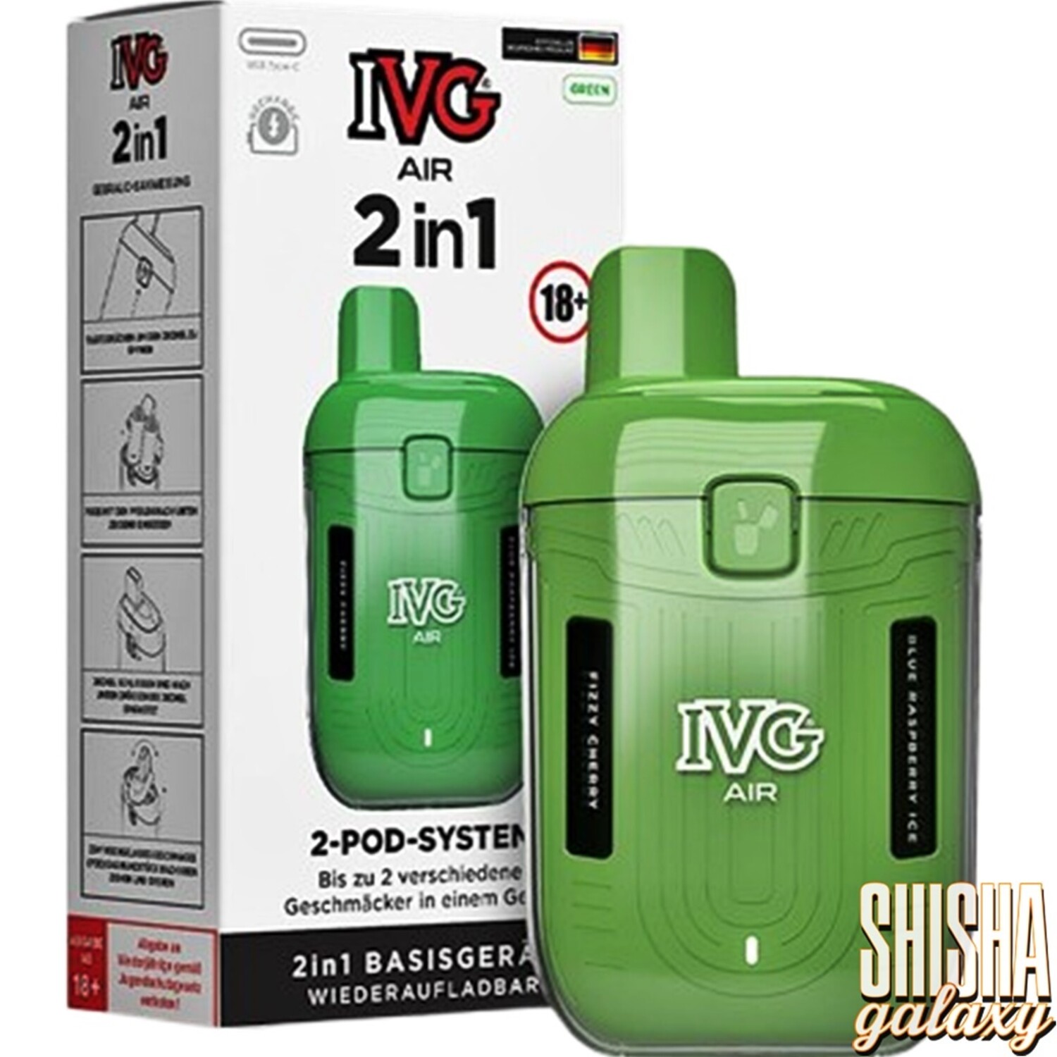 IVG Air 2in1 - Pod Kit - Akku 780 mAh - Green - E-Zigarette