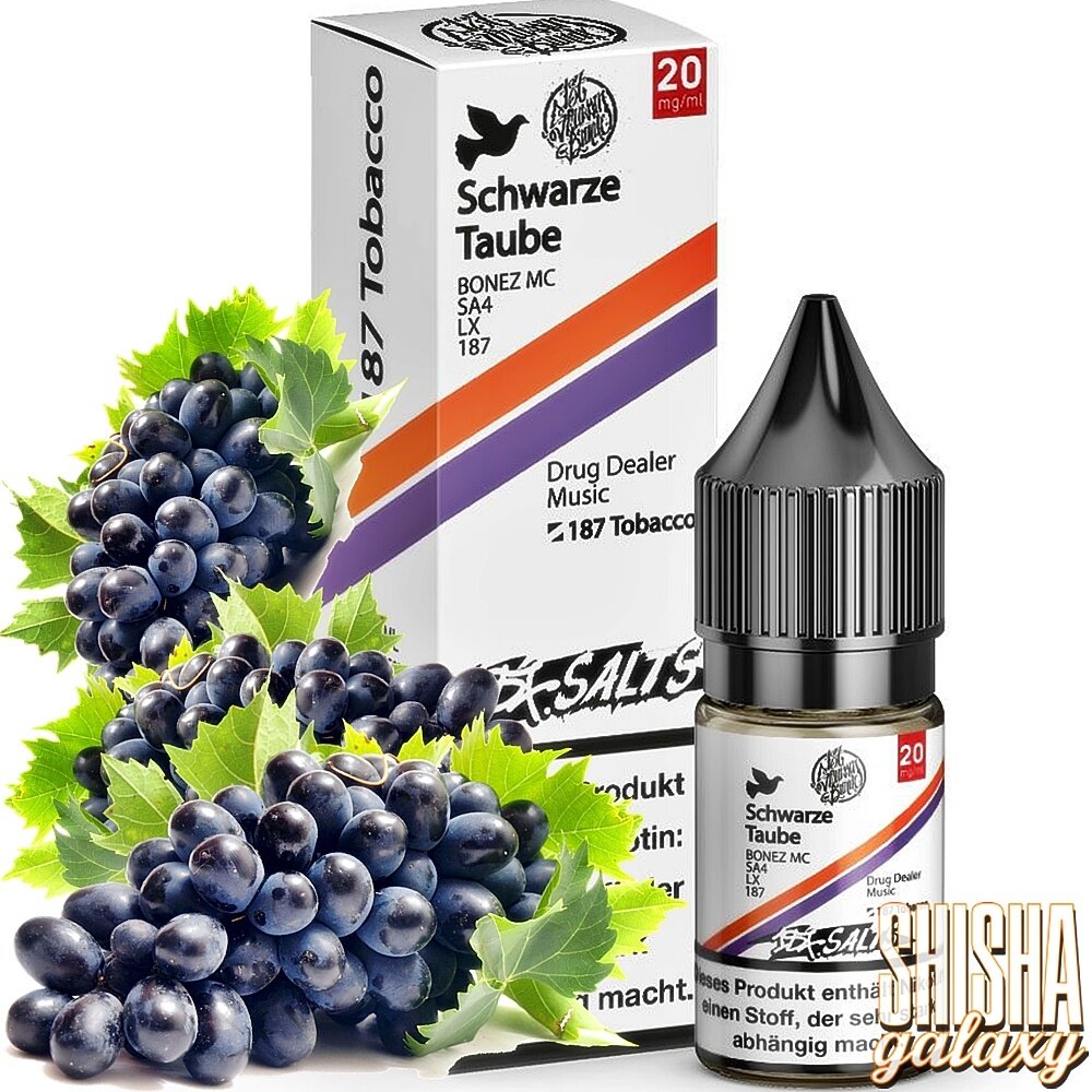 187 Strassenbande 187 Salts - Schwarze Taube - E-Liquid - Nikotin 20 mg/ml 187 Strassenbande 187 Salts - Schwarze Taube - E-Liquid - Nikotin 20 mg/ml