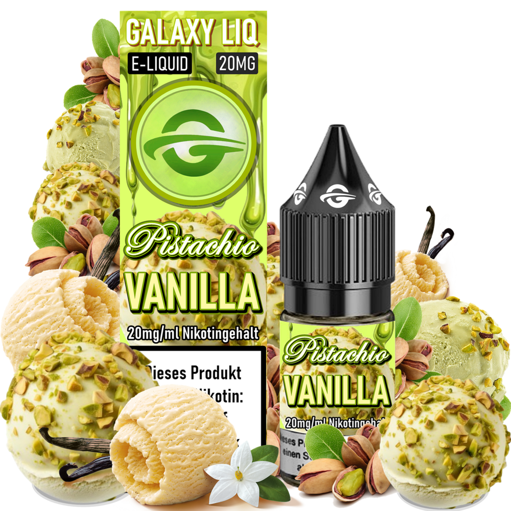 Galaxy LIQ Galaxy LIQ - Pistachio Vanilla - E-Liquid - Nikotin 20 mg/ml Galaxy LIQ Galaxy LIQ - Pistachio Vanilla - E-Liquid - Nikotin 20 mg/ml