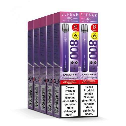 Elf Bar Elf Bar 800 - Blackberry Ice - Einweg E-Shisha - 800 Züge / Nikotin 20 mg