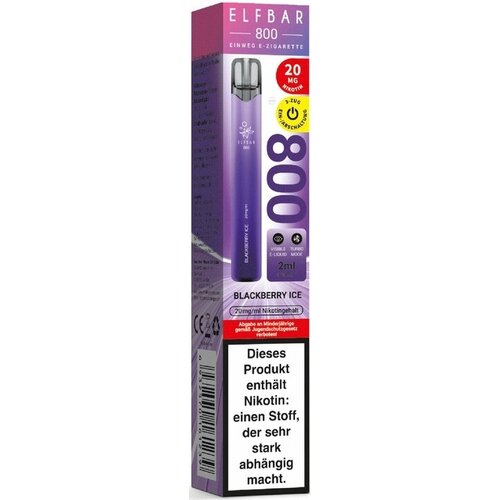 Elf Bar Elf Bar 800 - Blackberry Ice - Einweg E-Shisha - 800 Züge / Nikotin 20 mg