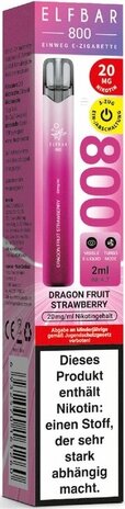Elfbar Elfbar 800 - Dragon Fruit Strawberry - 800 Züge / Nikotin 20 mg - Einweg E-Zigarette Elfbar Elfbar 800 - Dragon Fruit Strawberry - 800 Züge / Nikotin 20 mg - Einweg E-Zigarette