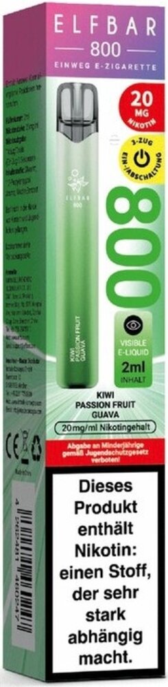 Elfbar Elfbar 800 - Kiwi Passion Fruit Guava - 800 Züge / Nikotin 20 mg - Einweg E-Zigarette Elfbar Elfbar 800 - Kiwi Passion Fruit Guava - 800 Züge / Nikotin 20 mg - Einweg E-Zigarette