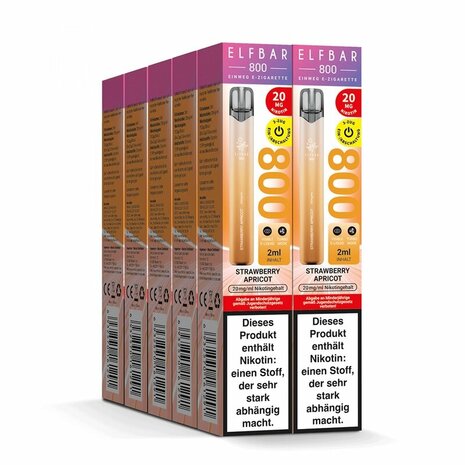 Elfbar Elfbar 800 - Strawberry Apricot- 800 Züge / Nikotin 20 mg - Einweg E-Zigarette Elfbar Elfbar 800 - Strawberry Apricot- 800 Züge / Nikotin 20 mg - Einweg E-Zigarette