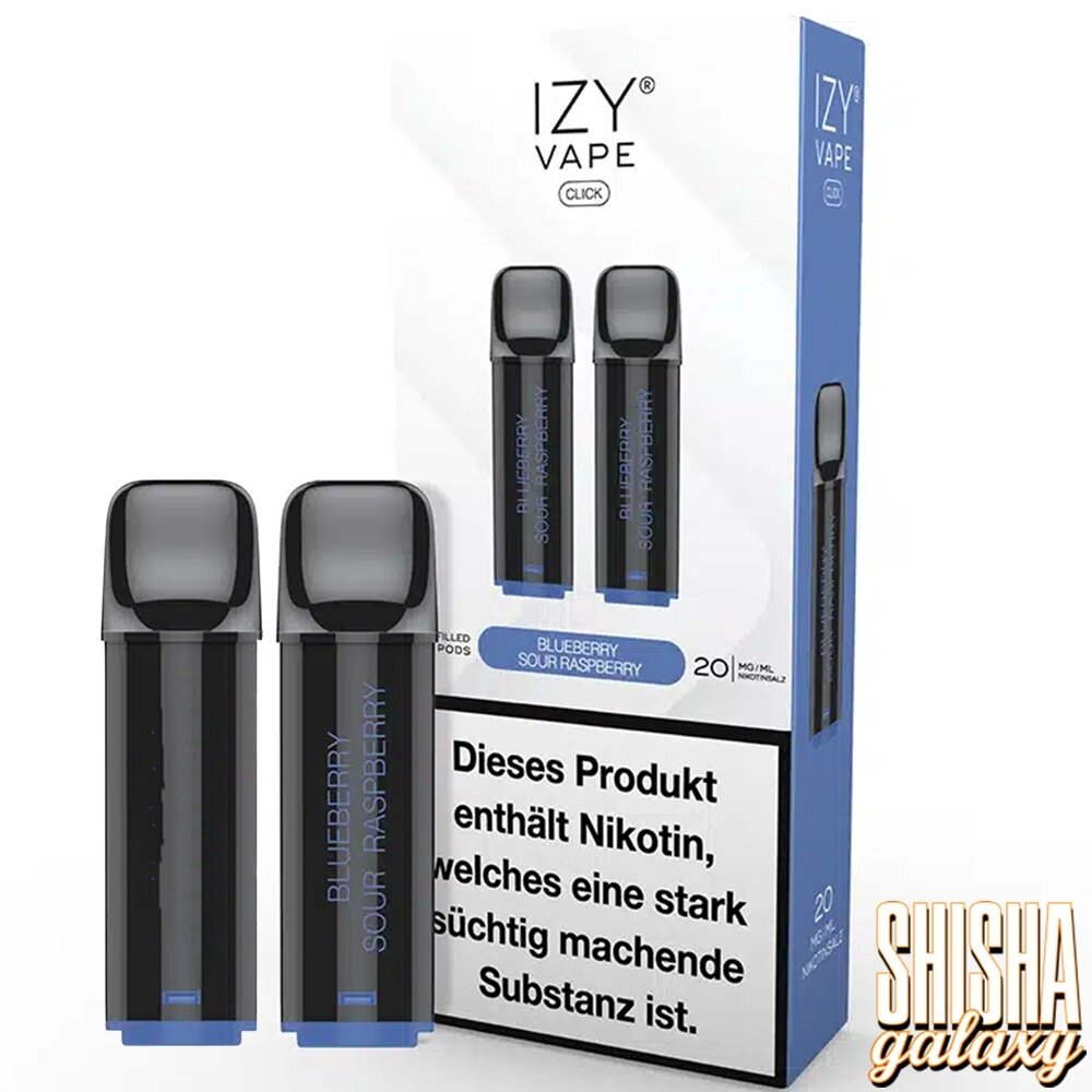 Izy Vape Click Izy Vape Click - Blueberry Sour Raspberry - Liquid Pod - 2 ml - Nikotin 20 mg - 2er Pack (4ml) Izy Vape Click Izy Vape Click - Blueberry Sour Raspberry - Liquid Pod - 2 ml - Nikotin 20 mg - 2er Pack (4ml)