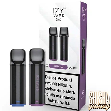 Izy Vape Click Izy Vape Click - Grape Ice - Liquid Pod - 2 ml - Nikotin 20 mg - 2er Pack (4ml) Izy Vape Click Izy Vape Click - Grape Ice - Liquid Pod - 2 ml - Nikotin 20 mg - 2er Pack (4ml)
