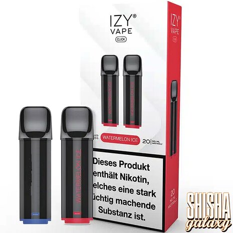 Izy Vape Click Izy Vape Click - Watermelon Ice - Liquid Pod - 2 ml - Nikotin 20 mg - 2er Pack (4ml) Izy Vape Click Izy Vape Click - Watermelon Ice - Liquid Pod - 2 ml - Nikotin 20 mg - 2er Pack (4ml)