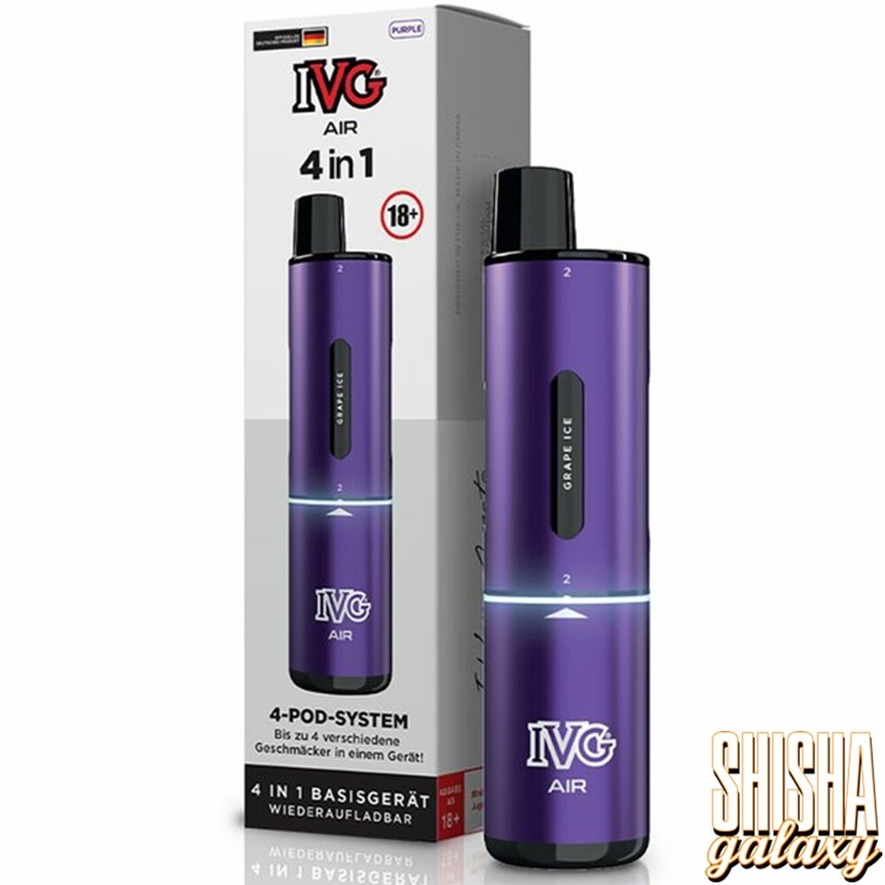 IVG IVG Air 4in1 - Pod Kit - Akku 1100 mAh - Purple - 4 Pod System - E-Zigarette IVG IVG Air 4in1 - Pod Kit - Akku 1100 mAh - Purple - 4 Pod System - E-Zigarette