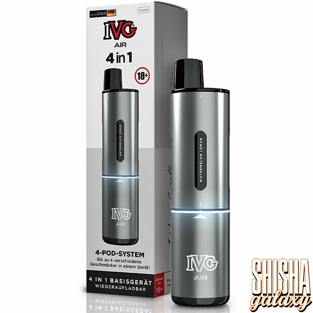 IVG Air 4in1 - Pod Kit - Akku 1100 mAh - Silver - 4 Pod System - Shisha  Galaxy