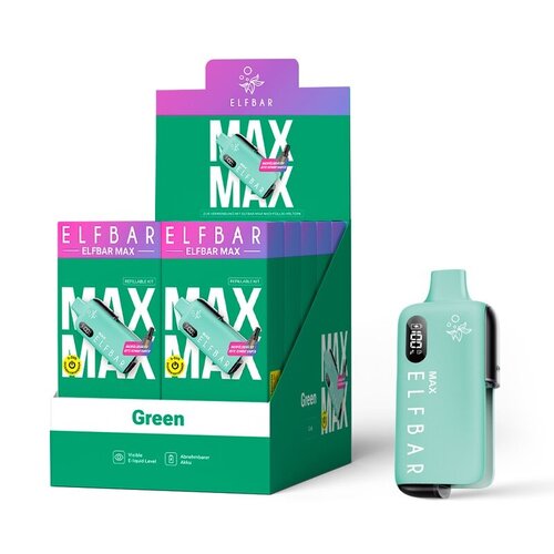 Elf Bar Elfbar MAX - Basisgerät - Akku 650 mAh - Green (Wiederaufladbare Mehrweg E-Zigarette)