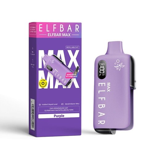 Elf Bar Elfbar MAX - Basisgerät - Akku 650 mAh - Purple (Wiederaufladbare Mehrweg E-Zigarette)