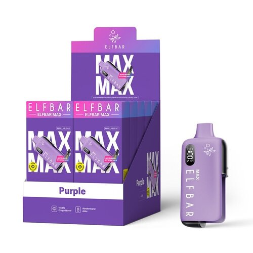 Elf Bar Elfbar MAX - Basisgerät - Akku 650 mAh - Purple (Wiederaufladbare Mehrweg E-Zigarette)