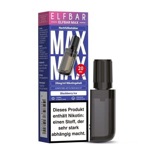 Elf Bar Elfbar MAX - Blackberry Ice - Liquid Container Pod - Nikotin 20 mg