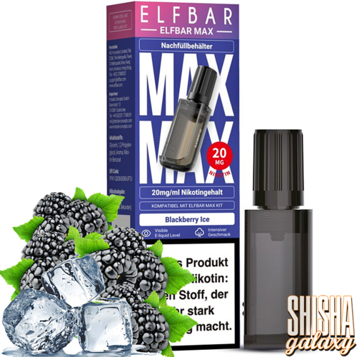 Elf Bar Elfbar MAX - Blackberry Ice - Liquid Container Pod - Nikotin 20 mg Elf Bar Elfbar MAX - Blackberry Ice - Liquid Container Pod - Nikotin 20 mg