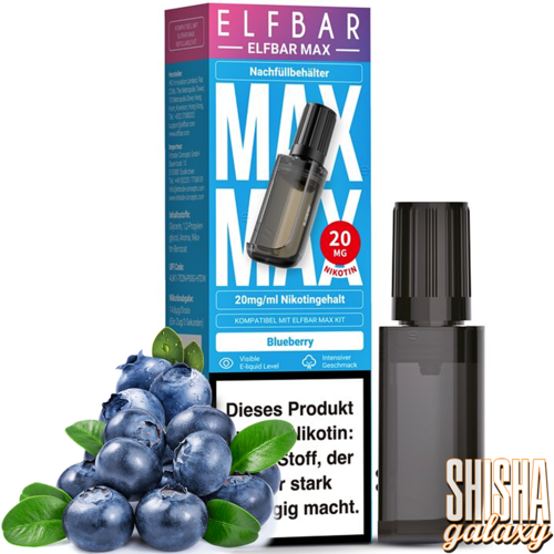 Elf Bar Elfbar MAX - Blueberry - Liquid Container Pod - Nikotin 20 mg Elf Bar Elfbar MAX - Blueberry - Liquid Container Pod - Nikotin 20 mg