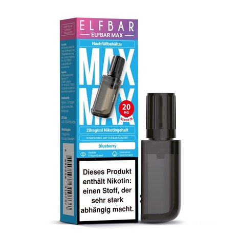 Elfbar Elfbar MAX - Blueberry - Nachfüllbehälter/Liquid Pod - Nikotin 20 mg (10ml)