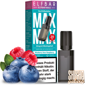 Elf Bar Elfbar MAX - Blueberry Sour Raspberry - Liquid Container Pod - Nikotin 20 mg