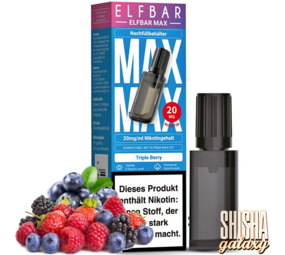 Elfbar Elfbar MAX - Triple Berry - Liquid Pod - Nikotin 20 mg Elfbar Elfbar MAX - Triple Berry - Liquid Pod - Nikotin 20 mg