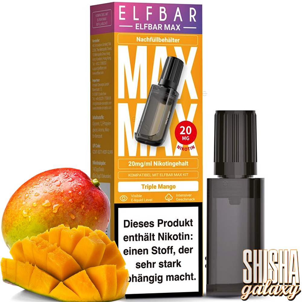 Elfbar Elfbar MAX - Triple Mango - Nachfüllbehälter/Liquid Pod - Nikotin 20 mg (10ml)