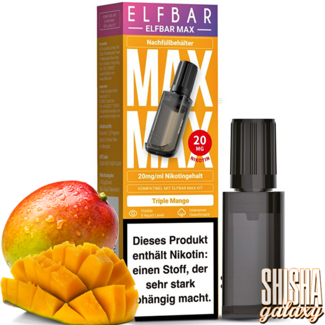 Elfbar Elfbar MAX - Triple Mango - Nachfüllbehälter/Liquid Pod - Nikotin 20 mg (10ml)