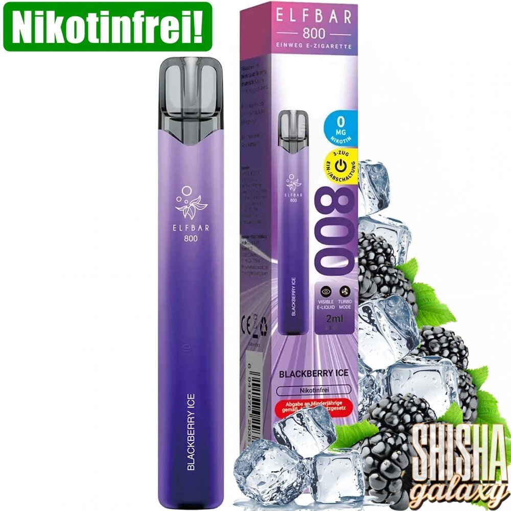 Elfbar Elfbar 800 - Blackberry Ice - 800 Züge / Nikotinfrei - Einweg E-Zigarette