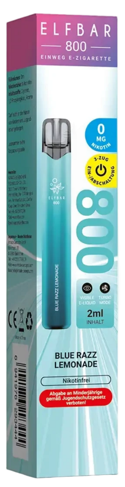 Elfbar Elfbar 800 - Blue Razz Lemonade - 800 Züge / Nikotinfrei - Einweg E-Zigarette